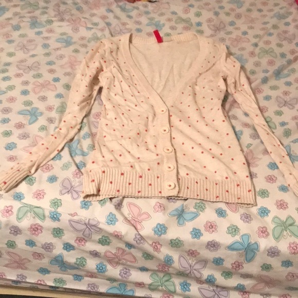 DIVIDED By H&M Poke A Dot Cardigan Button Up Cover Up - Size 2 - Picture 1 of 2